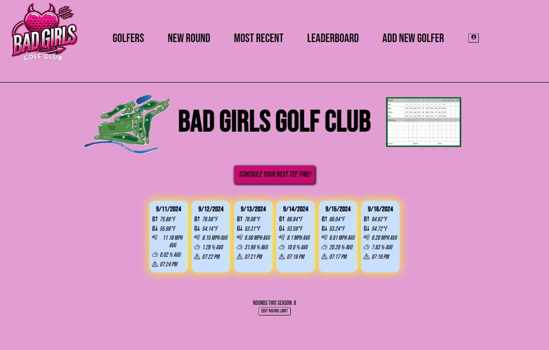 BG Golf Club app screenshot
